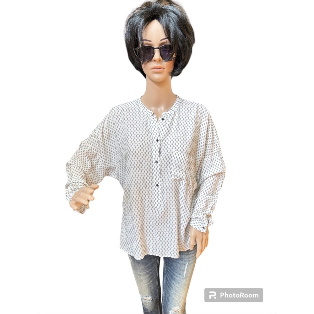 Zara Oversized White Blouse With Long Sleeves, NWT, XS
